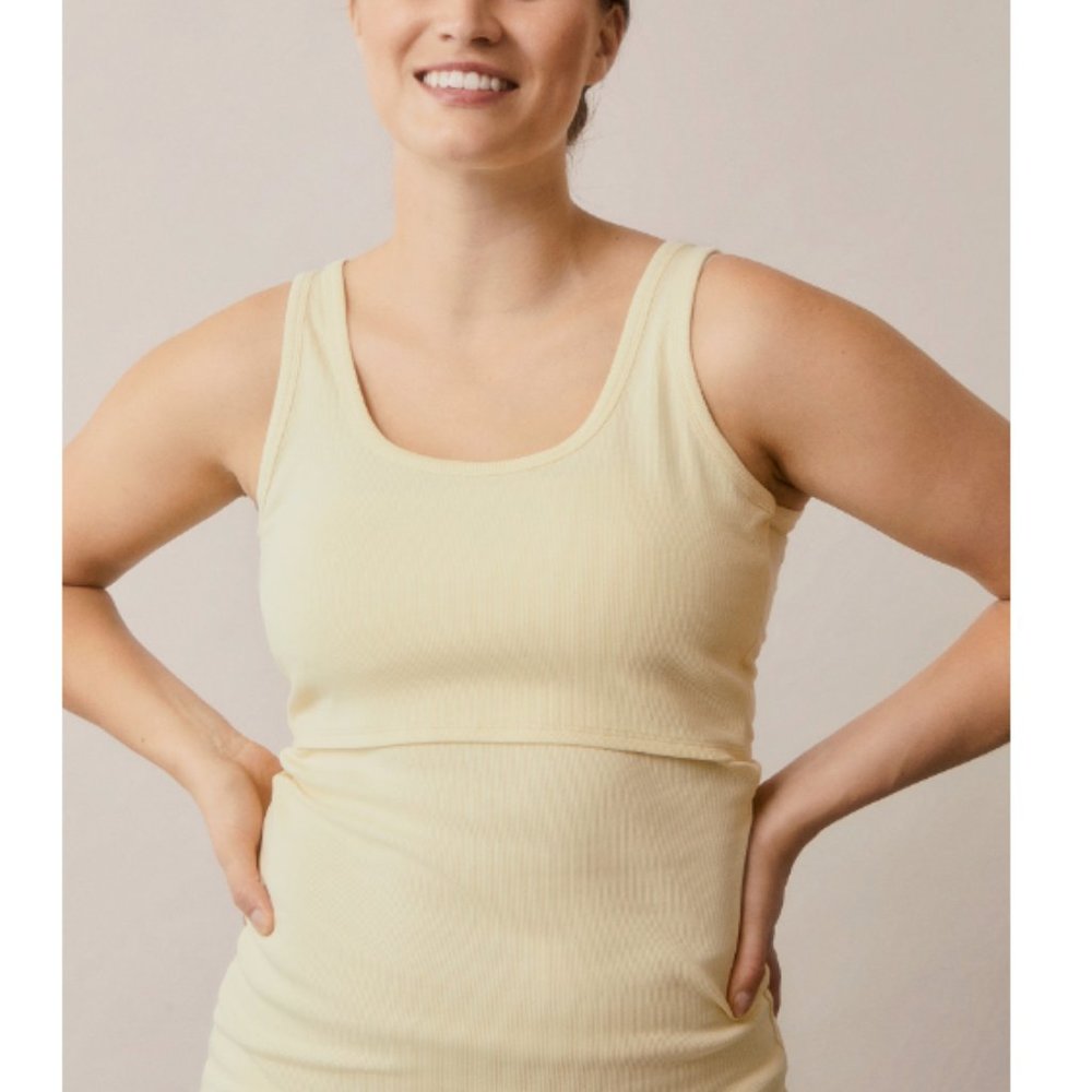 Boob Design Nursing Tank Top; light yellow; small; pristine